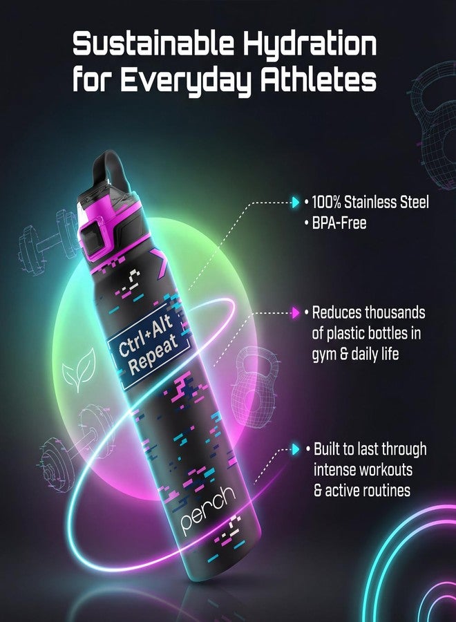 Perch Apex Hot and Cold Stainless Steel Water Bottle 740ml | Triple-Layer Vacuum Insulated 3D Printed Bottle | ISI Certified, Leakproof & BPA-Free | Gift for Men & Women | Reboot Mode Pink - Image 5